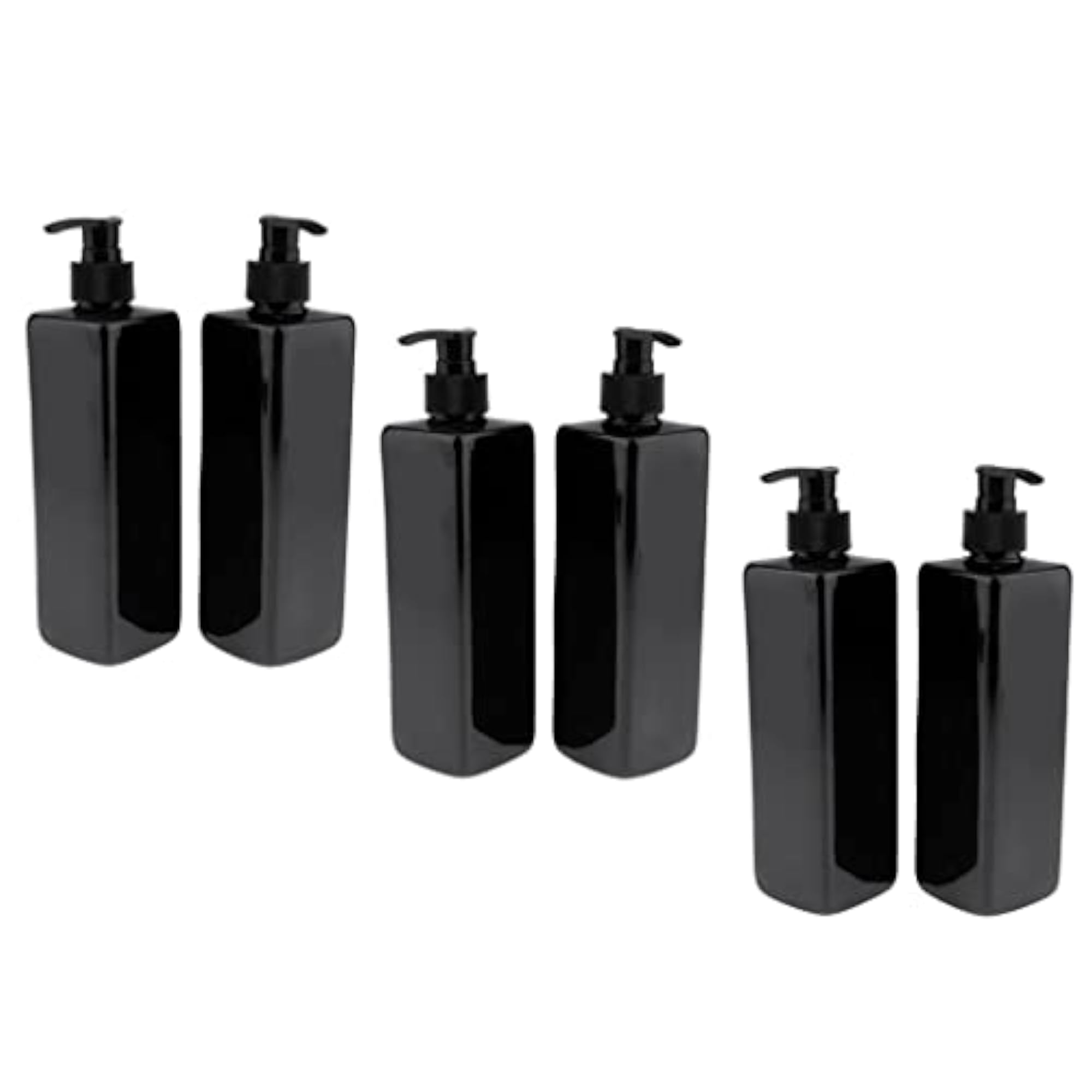 6Pcs Empty Plastic Shampoo Bottles with Lotion Pumps